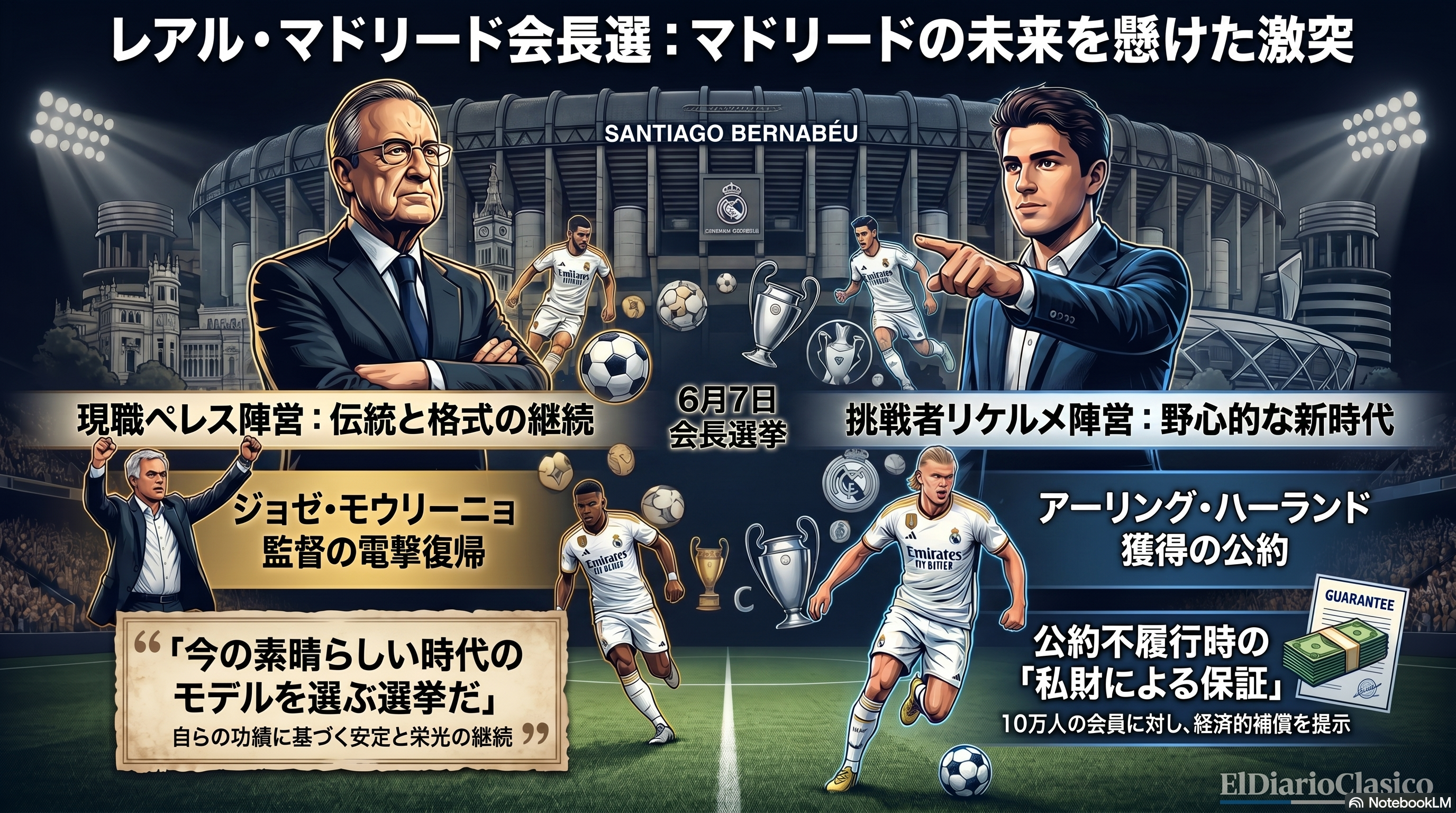 会長選で激突するペレスとリケルメ、モウリーニョ復帰とハーランド獲得の是非 | レアル・マドリード のサムネイル画像